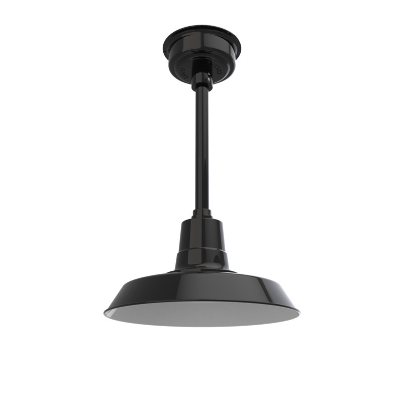 Luminaire suspendu en forme de dôme à 1 lumière DEL Haleigh, H 48 po x l 14 po x P 14 po, Noir