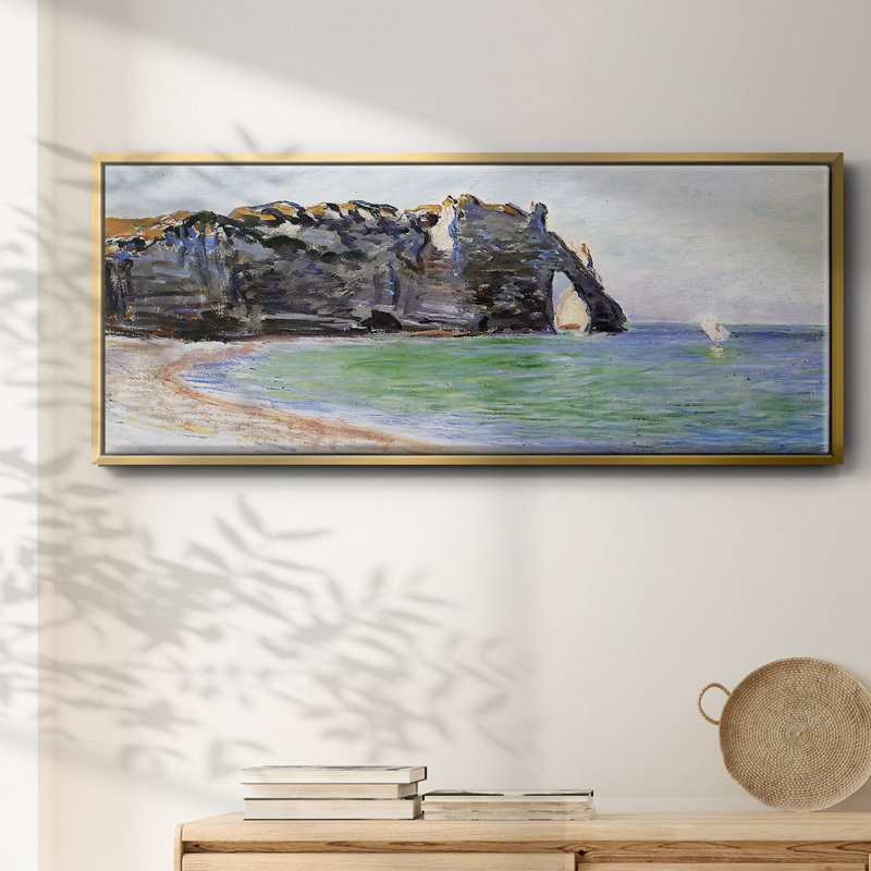 Le Manneport, Etretat, la Porte d'Aval, 1885 - Toile encadrée, H 20 po x l 50 po