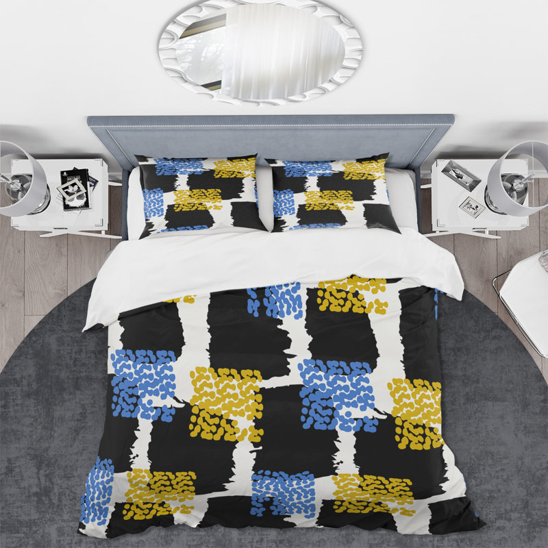 Ensemble de housse de couette en microfibre 3 pièces, Housse de couette pour grand lit + 2 taies décora