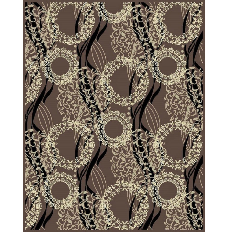 Tapis brun en laine tissé à la machine Inglaterra, Tapis de couloir 2 pi x 8 pi