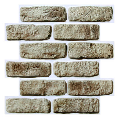 10-Piece 3D Faux Brick Peel and Stick Wall Panels, 11.8"x11.8" PVC Self-Adhesive Wall Tiles, Water-Resistant Wall Panels for Kitchen, Bathroom, Backsplash & Living Room - Olive