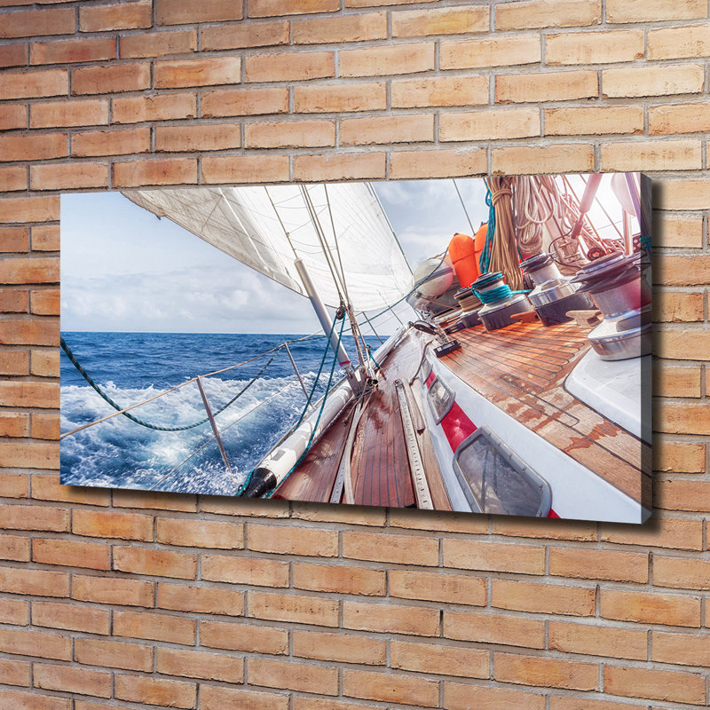 Sailboat in the sea 1 Piece Wrapped Canvas Wall Art