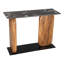 Console en bois massif et marbre véritable noir et brun de 43 po