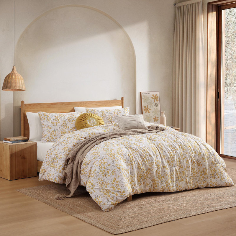 Ensemble d'édredon en microfibre 5 pièces Selma, Édredon pour très grand lit + 2 taies décorativ