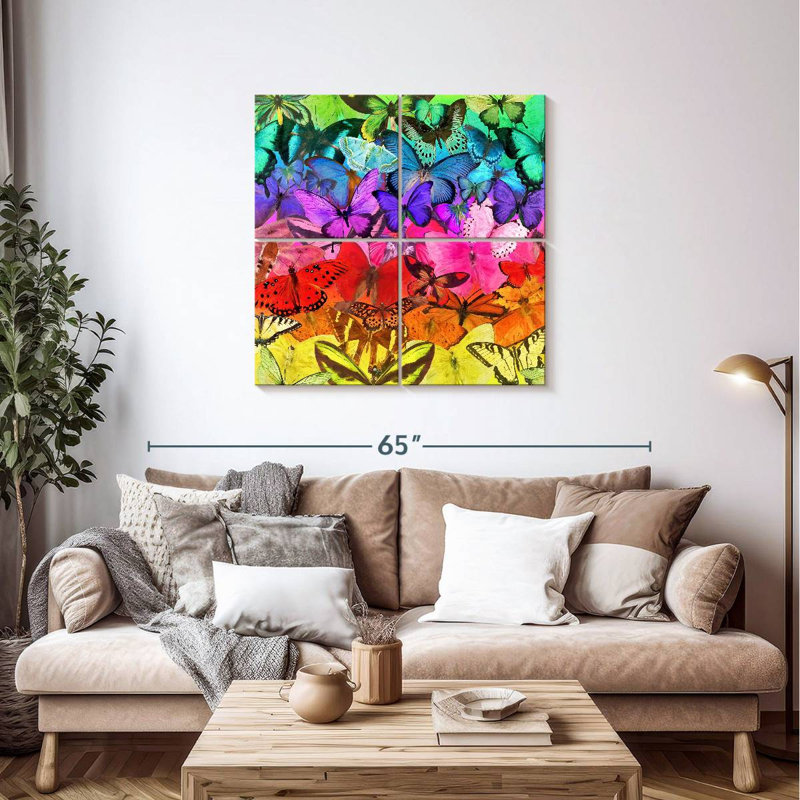 Brampt Rainbow Of Butterflies, 38" H x 38" W