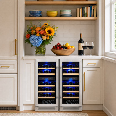 Yeego 30-in W 56 -bottles Duel Zone Wine Cooler Built-in/freestanding