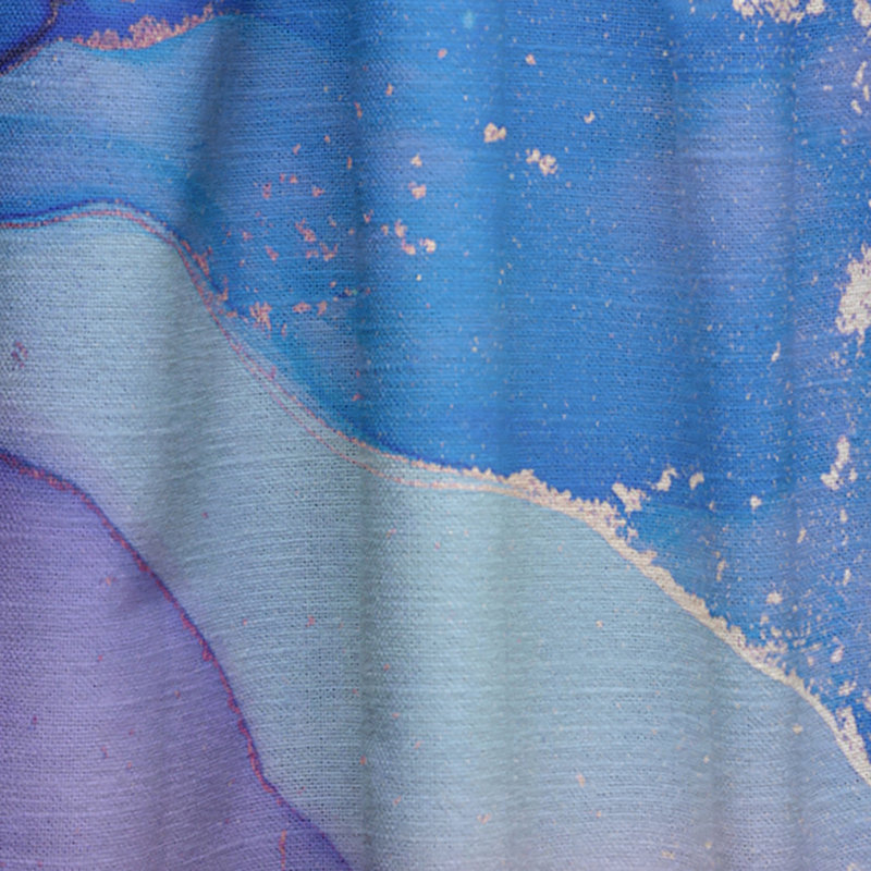 Art abstrait liquide bleu et rose - Rideau en velours moderne - obscurcissant - 1 panneau, L 52 po x L 108 po