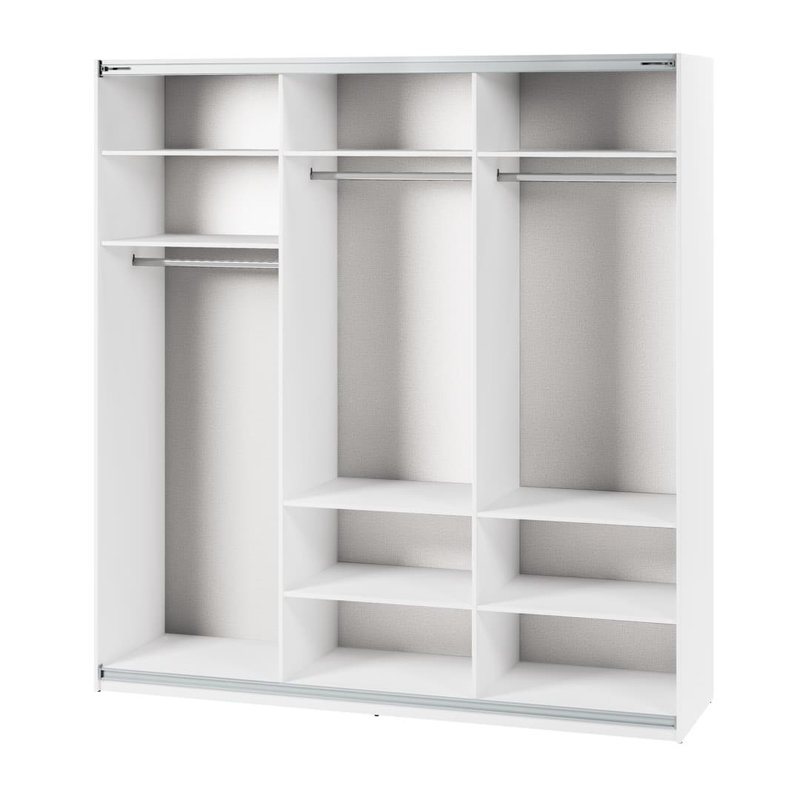 Nely Manufactured Wood Wardrobe, 235cm H x 220 cm W x 71cm D