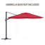 Parasol carré en porte-à-faux 11 pi avec lumière DEL rouge (sans base de parasol)-948112505