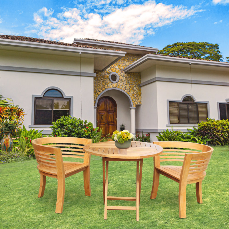 Outdoor 3 - Piece Teak Dining Set