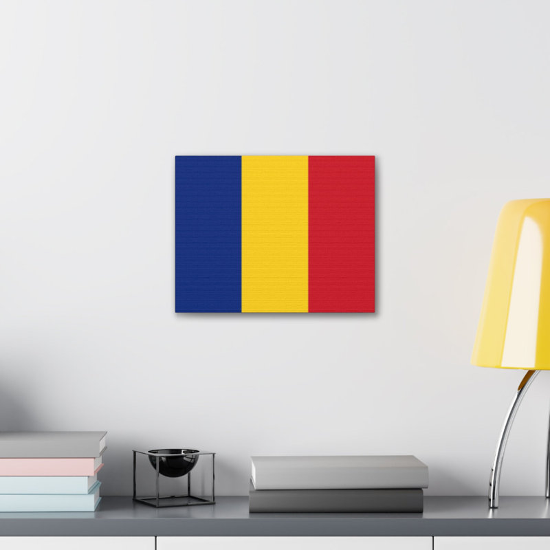 "Drapeau de la campagne roumaine" sur toile, H 18 po x l 24 po