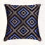 Housses de coussin en lin brodées bleues et grises 20 x 20 avec fermeture à glissière élégante - Christmas Home Decor