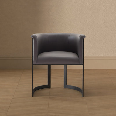 Chaise de salle à manger rembourrée en cuir Corso