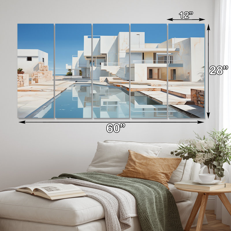 Ensemble de 5 décorations murales en métal blanc