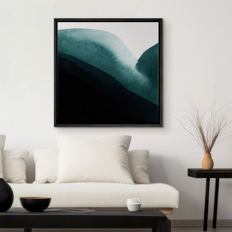 Reproduction d'art abstrait sur toile encadrée pour décoration intérieure moderne, H 24 po x l 24 po, Noir