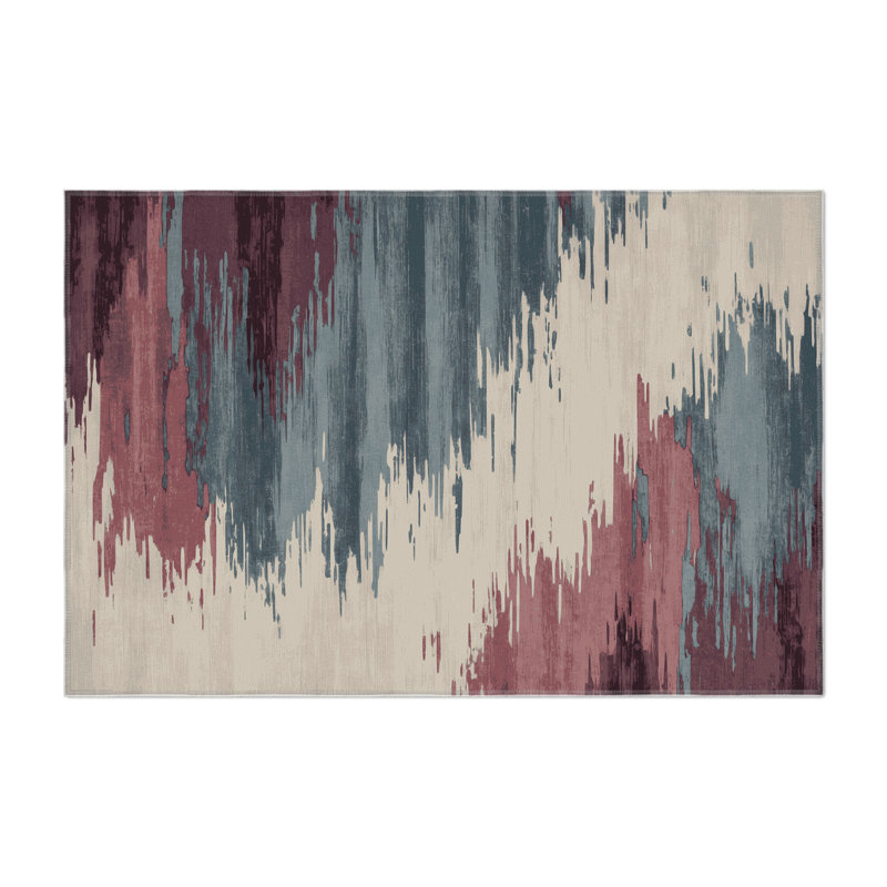 Watercolor Gray Indoor and Outdoor Area Rug, Rectangle 9' x 12'