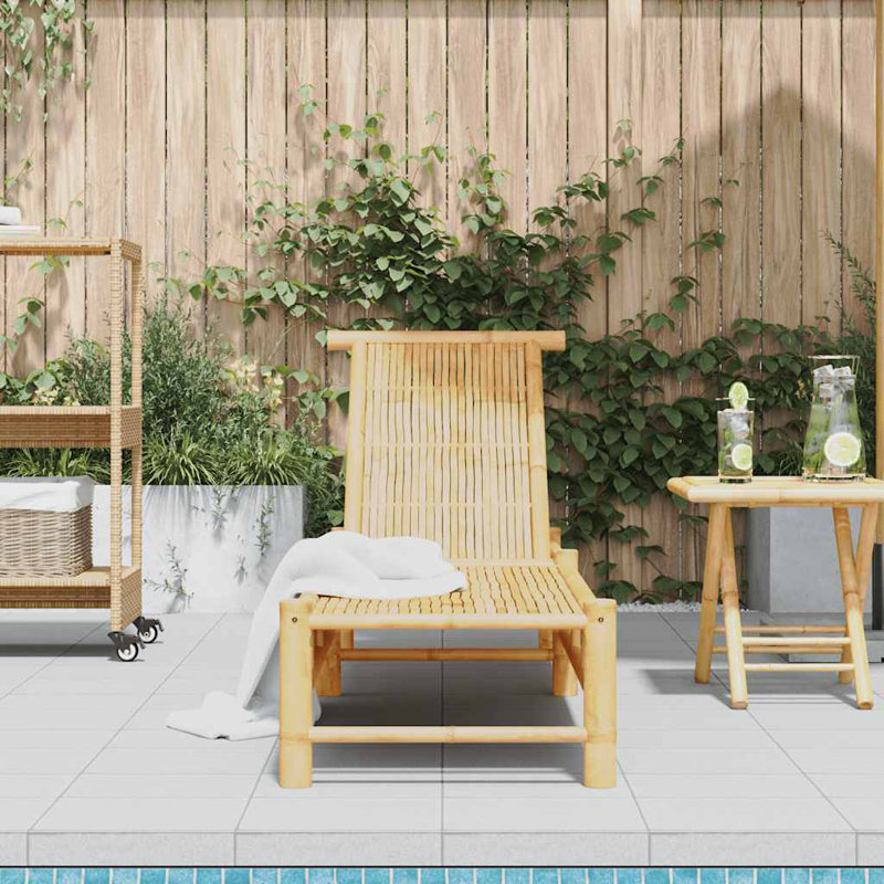 Chaise longue en bambou naturel