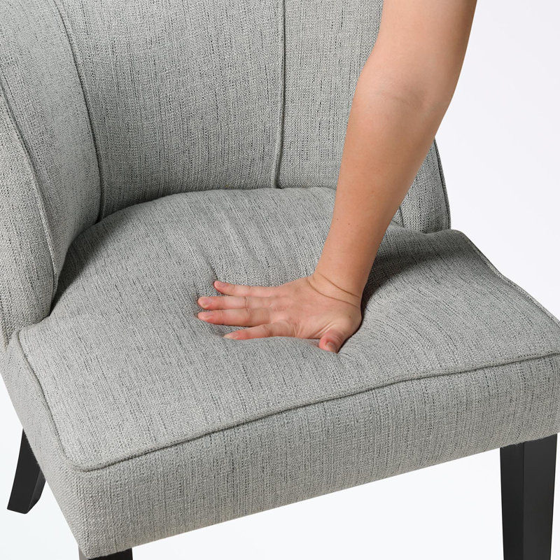 Chaise d'appoint rembourrée avec pieds robustes, Gris huître
