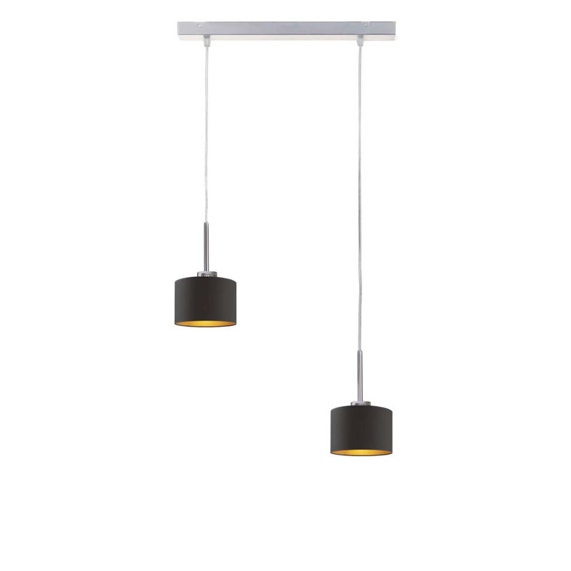 Harpa 2 - Light Drum Pendant, Chrome, Black