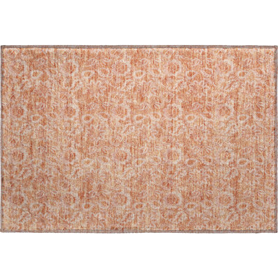 Premium Machine Washable Prisco Salmon Rug