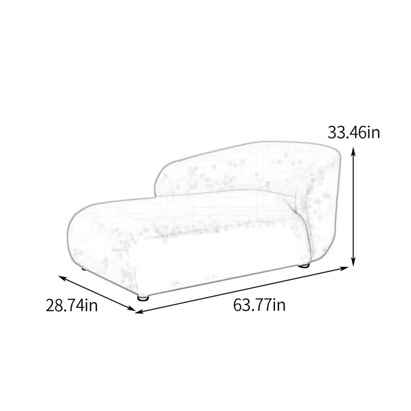 High-Resilience Sponge Chaise Lounges, Wide seat, Right Hand Facing