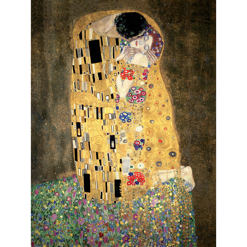 The Kiss by Gustav Klimt - Wrapped Canvas Painting, 100cm H x 70cm W x 4cm D