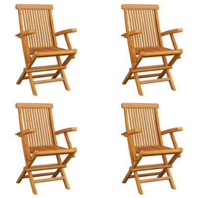 Bravin Folding Teak Patio Dining Armchair