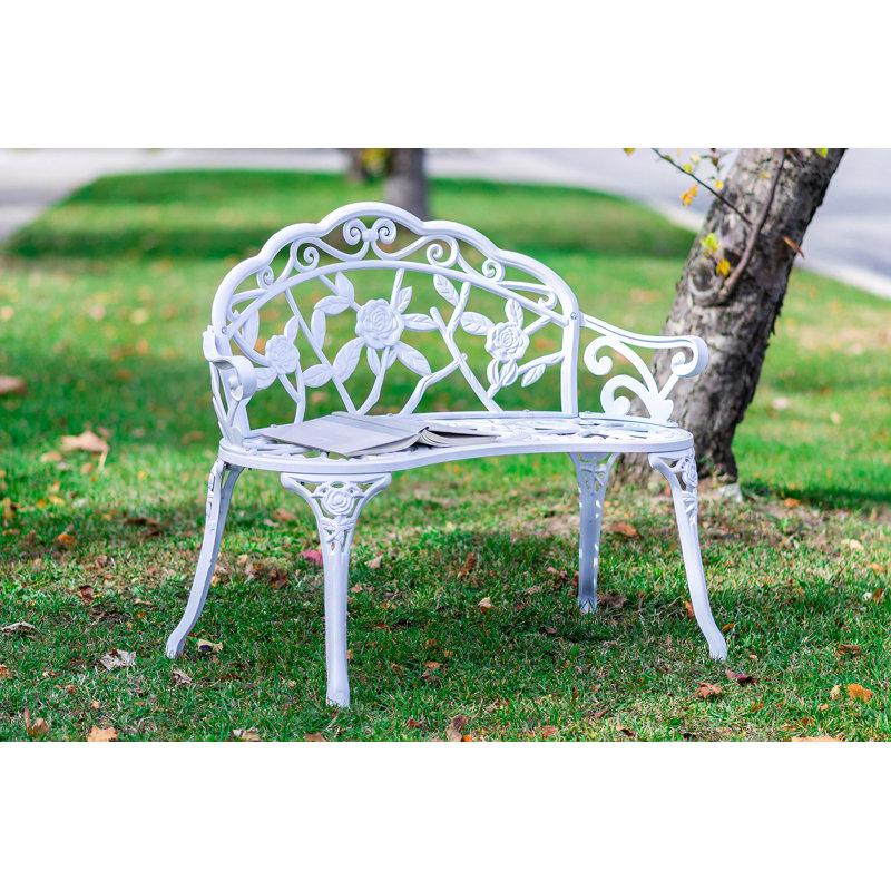 Banc de jardin en métal Shatley Rose, Blanc