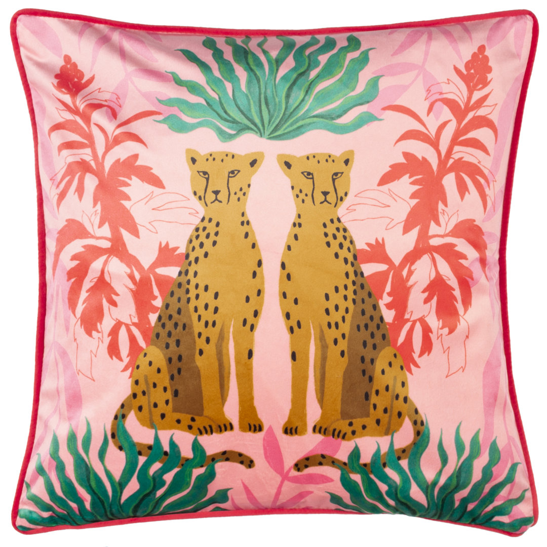 Leopards Floral Square Scatter Cushion Cover