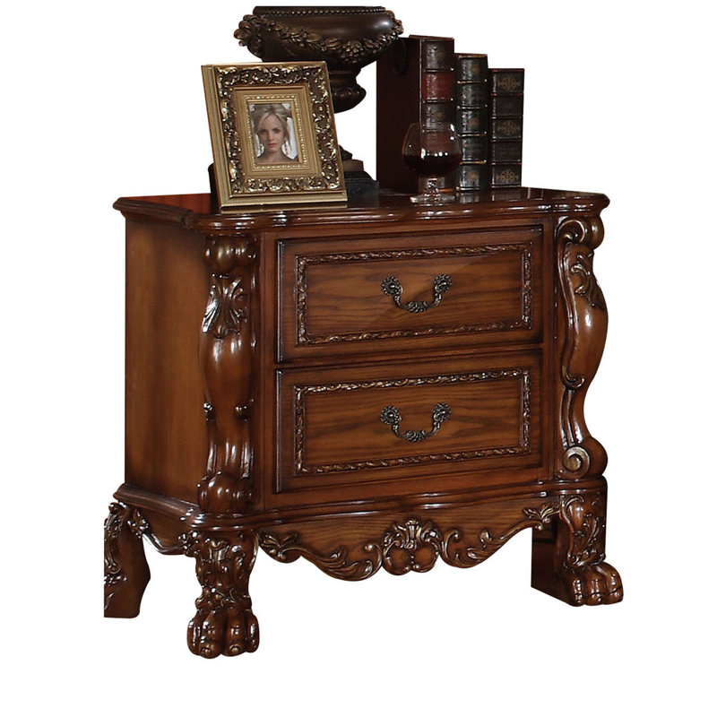 Table de chevet 2 tiroirs Cherry Oak