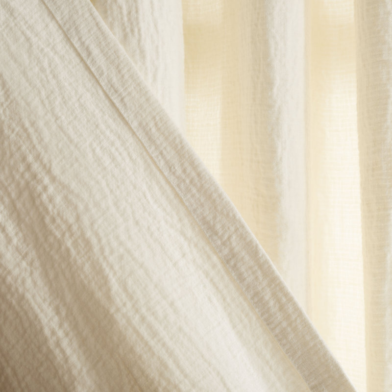Lipford 100% Linen Semi Sheer Curtain Single Panel, 96" L x 52" W