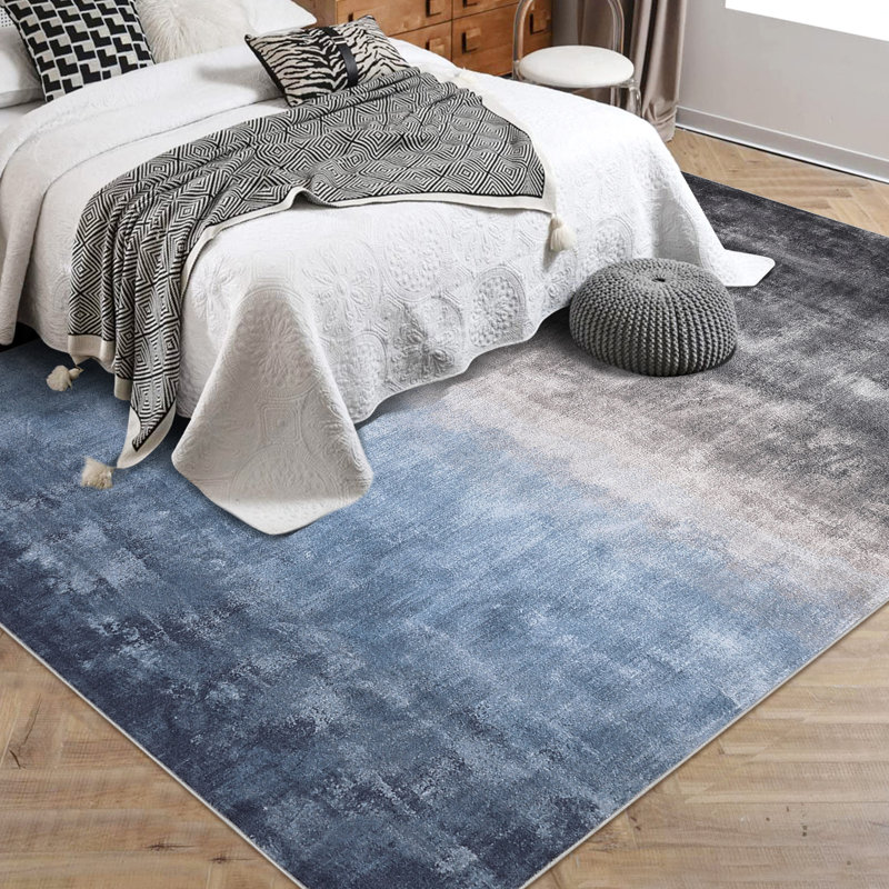 Grand tapis de chambre à coucher moderne, Rectangle 9 pi x 12 pi