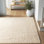 Tapis beige rectangulaire en laine tissé à la machine Sondra