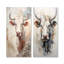 Beau portrait de bovin beige - ensemble de 2 décorations murales en métal-715095154