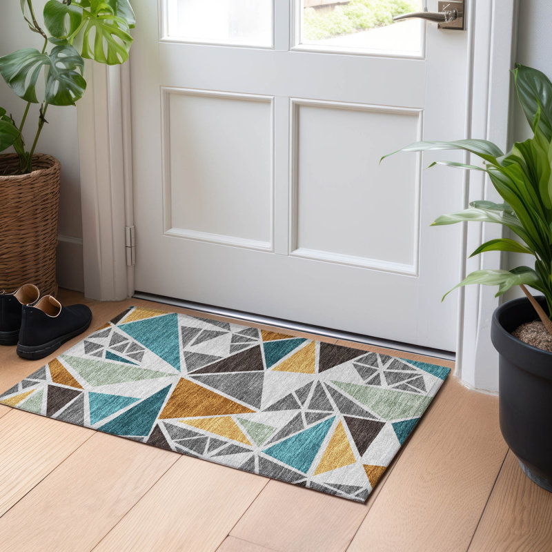 Tapis intérieur / extérieur lavable à la machine Chayden ACN1039, Rectangle 1 pi 8 po x 2 pi 6 po