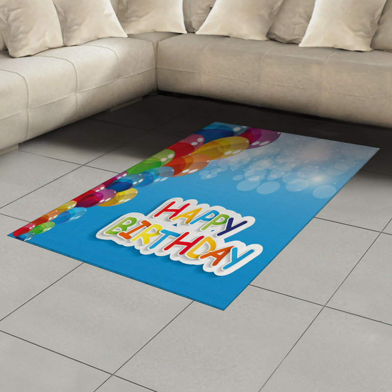 Colorful High Density Long Fiber Poly Threads Decorative Area Rug Carpet, Rectangle 4' x 5'8"