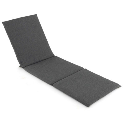 1 Pcs Outdoor Chaise Lounge Cushion With Hook & Loop Fastener Fixing Straps Patio