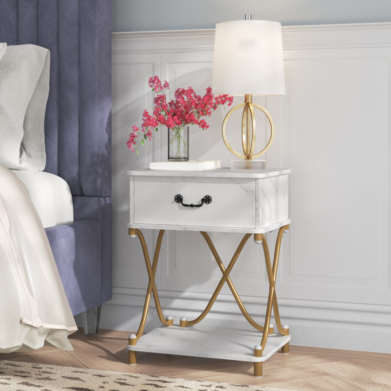 Kempst 17.7'' W Nightstand, White, Set of 2