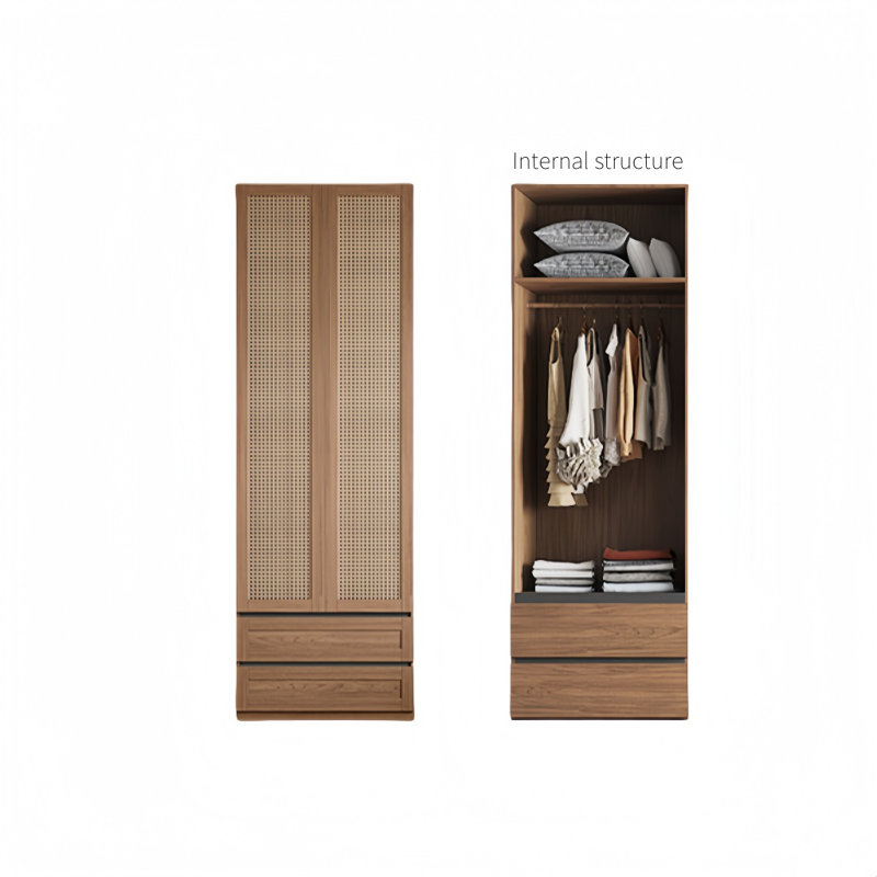 Une garde-robe simple de couleur unie en rotin