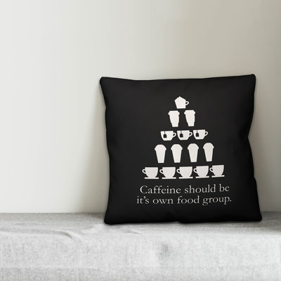  Caffeine Should Be It's Own Food Group 18" Throw Pillow