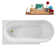 65" Streamline Soaking Freestanding Tub and Tray With Internal Drain