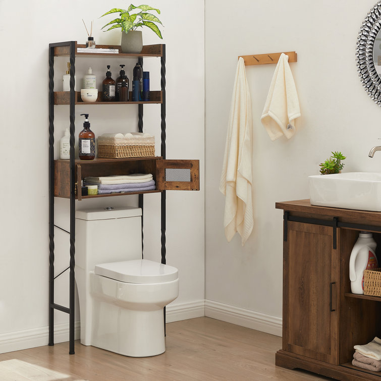 Gymax 3-Shelf Over-The-Toilet Storage Rack Bathroom Shelf Organizer Space  Saver Brown