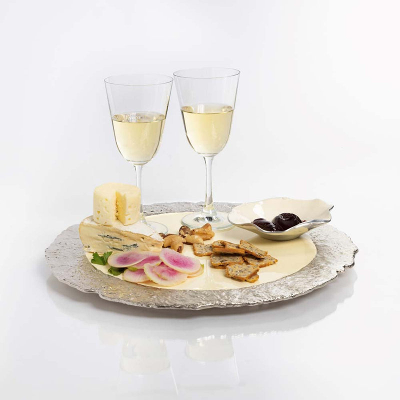 Lazy Susan Large, 0.5" H x 16" W x 16" D, Silver Nickel