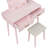 Beautiful Pink Finish Vanity Dresser With Mirror And Stool Set Storage Drawers Bedroom Furniture 1Pc-378993337
