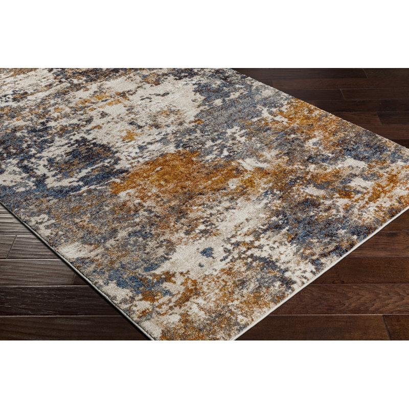 Dunigan Abstract Machine Woven Area Rug, Rectangle 6'7" x 9'6"