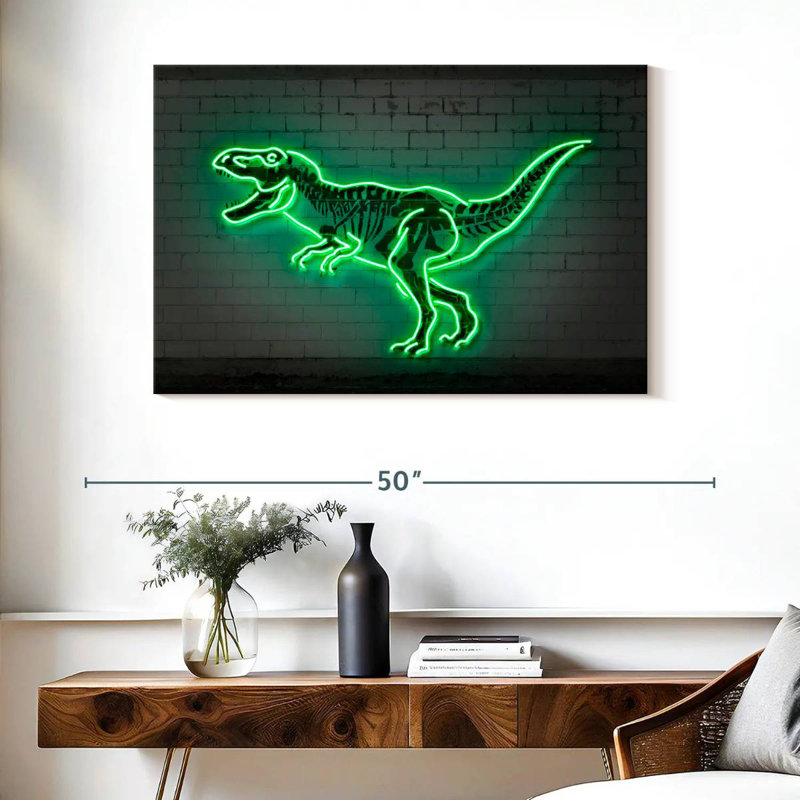 Neon T Rex, 26" H x 39" W