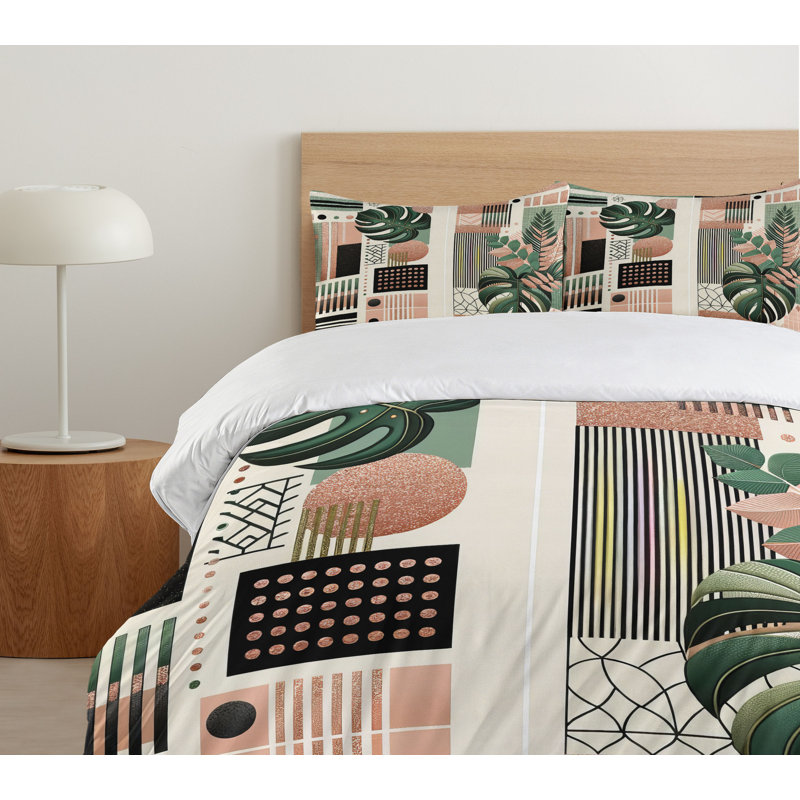 Monstera Duvet Cover, King Duvet Cover + 2 Standard Shams