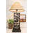 Rustic Western Pinecones On Branch Forest Wood Metal Bedside Desktop Table Lamp