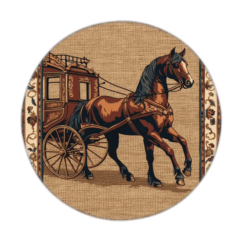 Tapis intérieur et extérieur brun Transport, Rond 5 pi