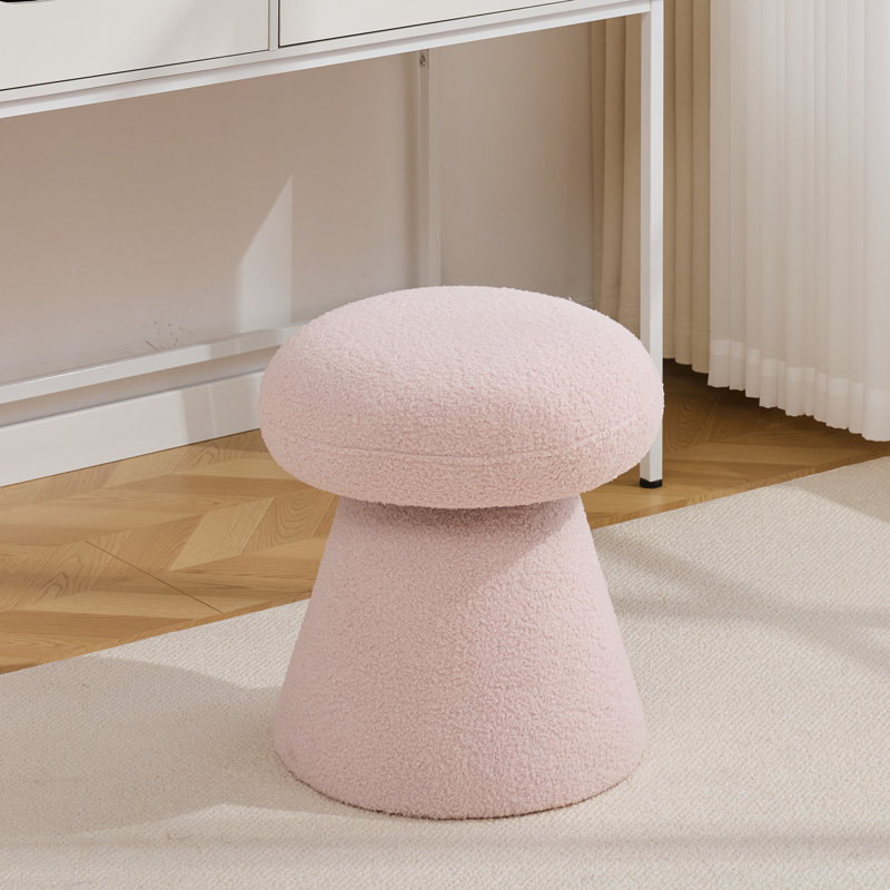 Repose-pieds pivotant à 360 ° en tissu en forme de champignon, aucun assemblage requis, Rose